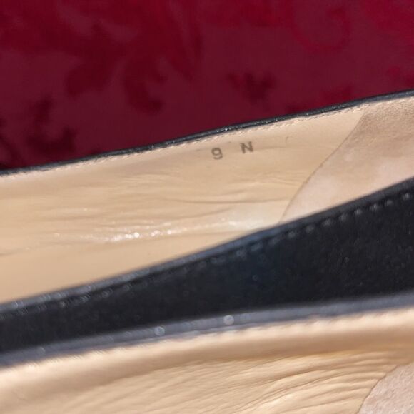 Amalfi by Rangoni Low Block Heel Shoes Flat Black and Shimmering Suede Size 9N - Picture 11 of 14